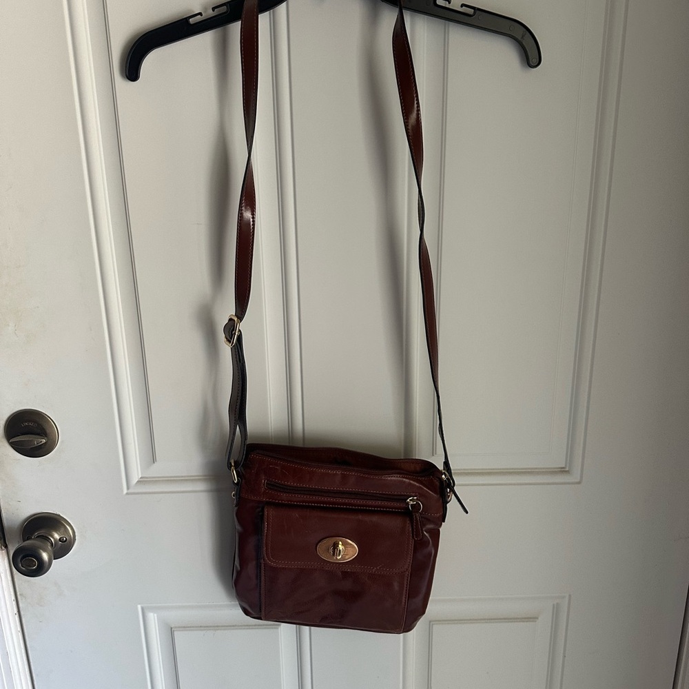 Brown Genuine Leather Crossbody Bag